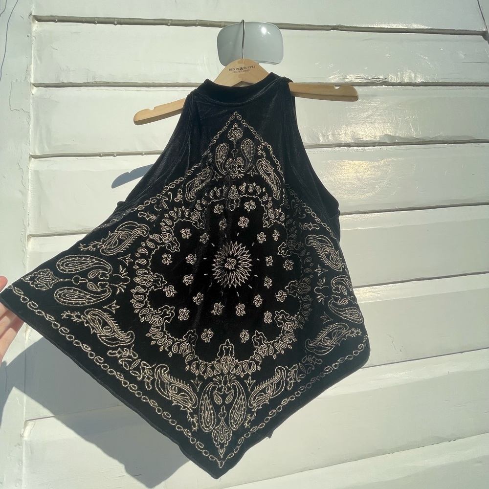 Free People Bandana Style Medallion Top